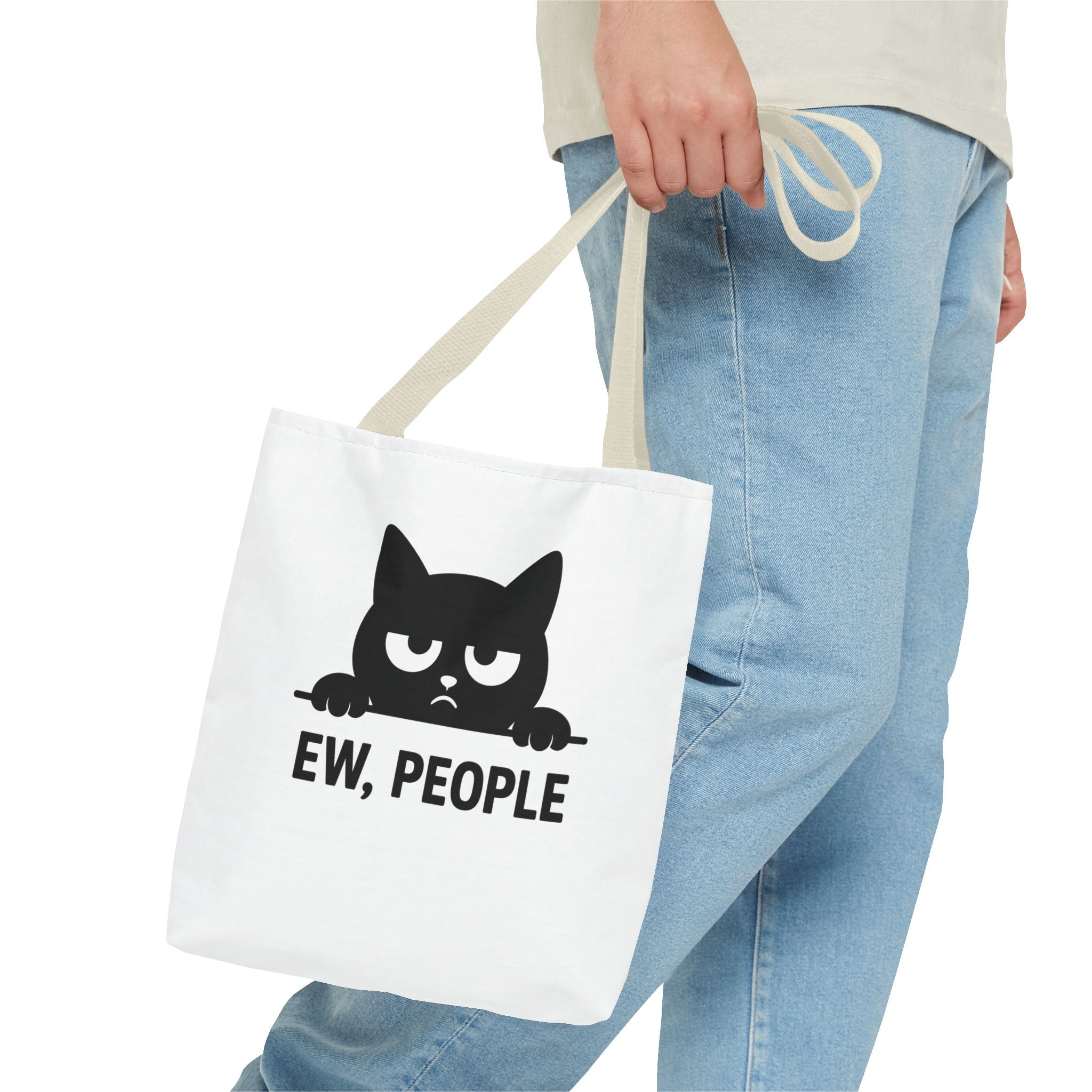 Funny Cat Tote Bag - Ew, People