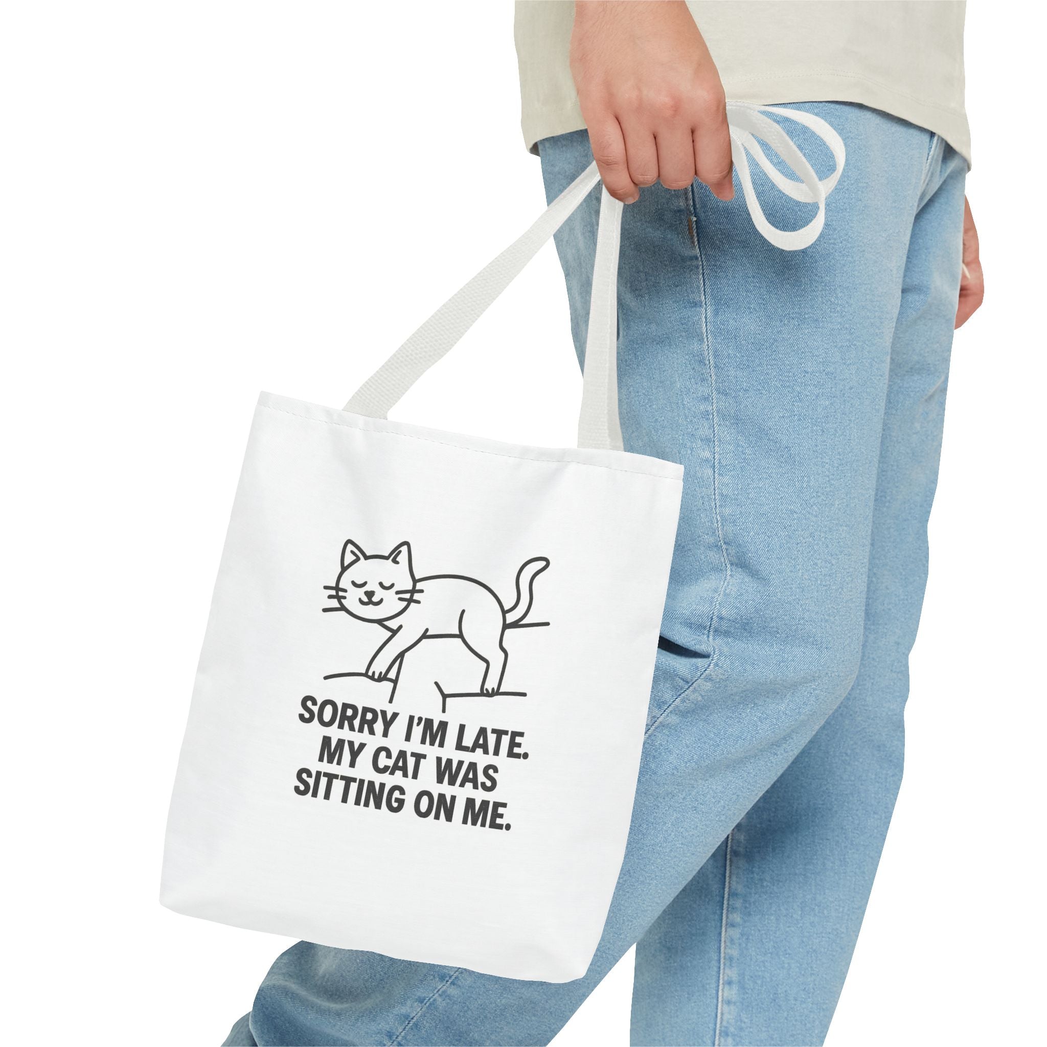 Cat Lover Tote Bag - Sorry I'm Late