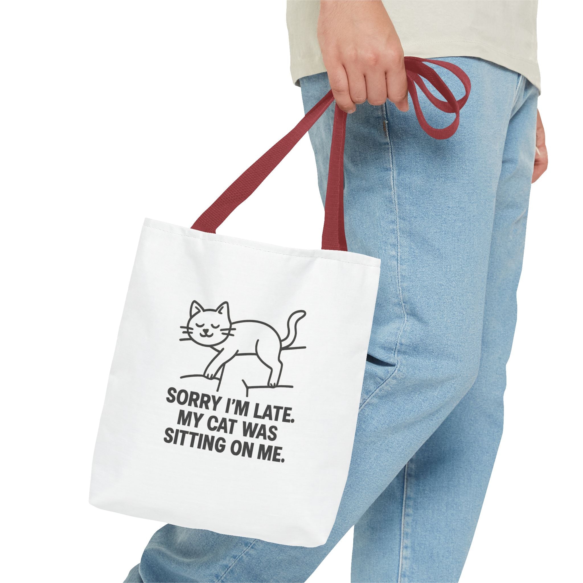 Cat Lover Tote Bag - Sorry I'm Late