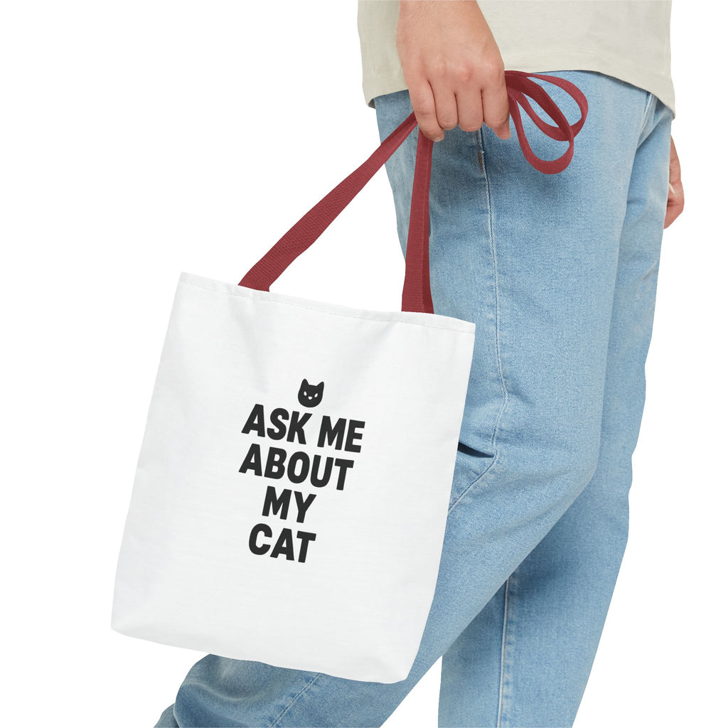 Cat Lover's Tote Bag – 'Ask Me About My Cat'