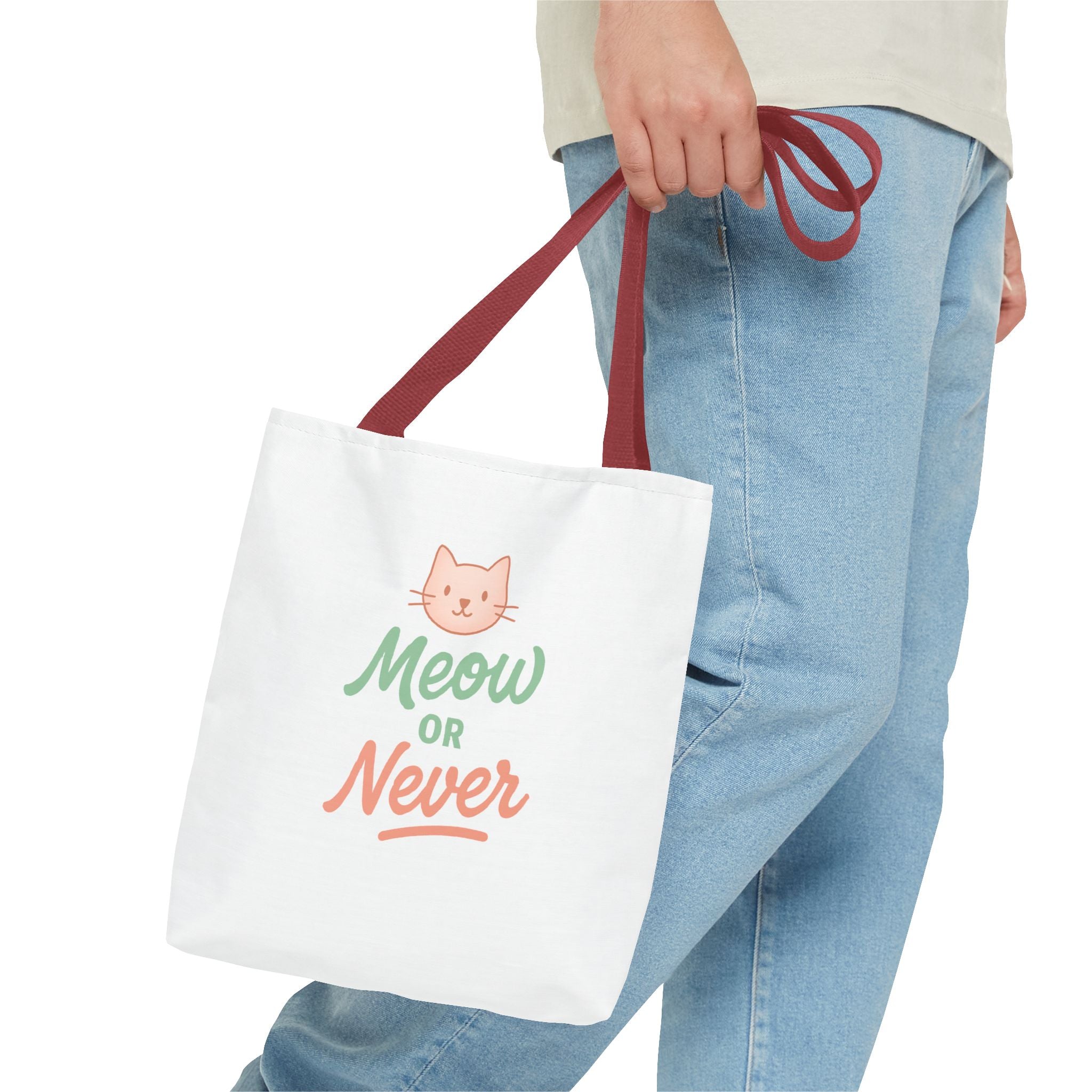 Meow or Never Cat Lover Tote Bag