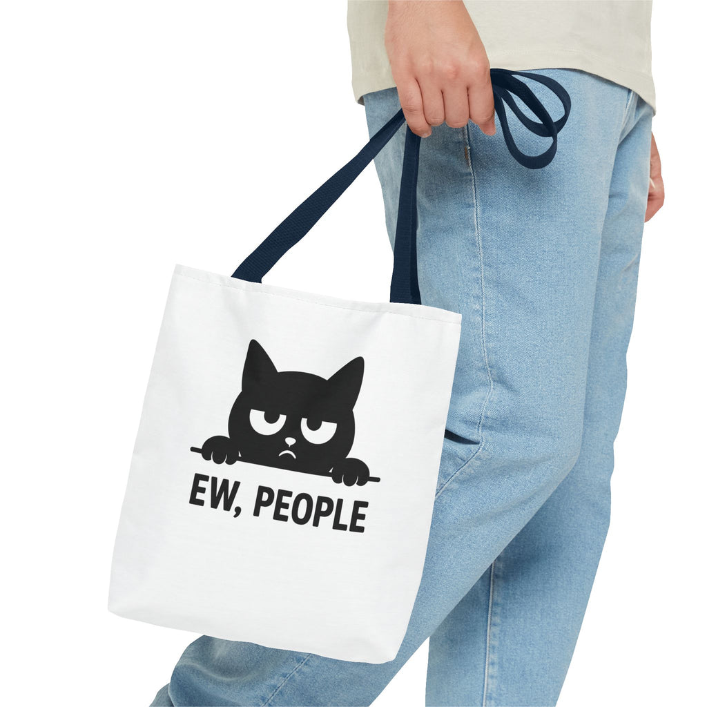 Funny Cat Tote Bag - Ew, People