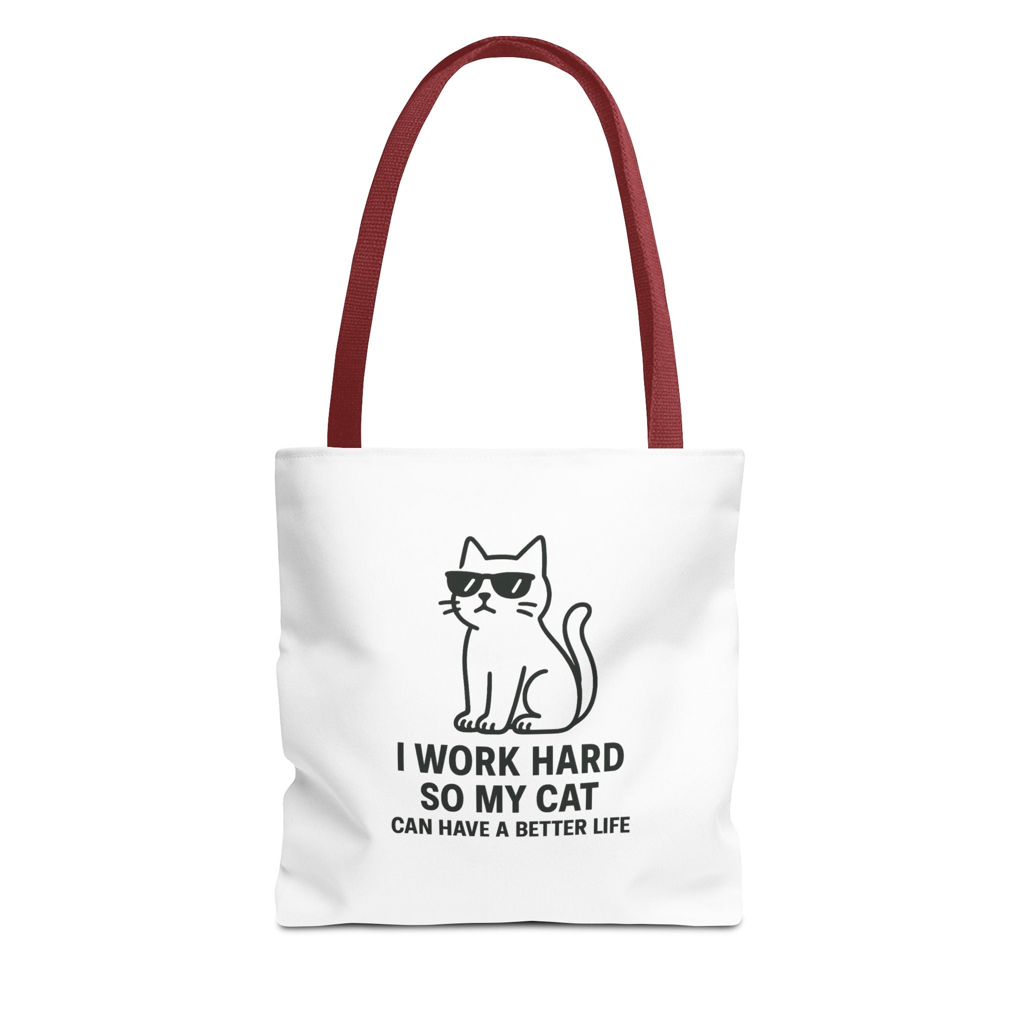 Cat Lover "I Work Hard" Tote Bag