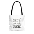 Cat Lover Tote Bag - Sorry I'm Late