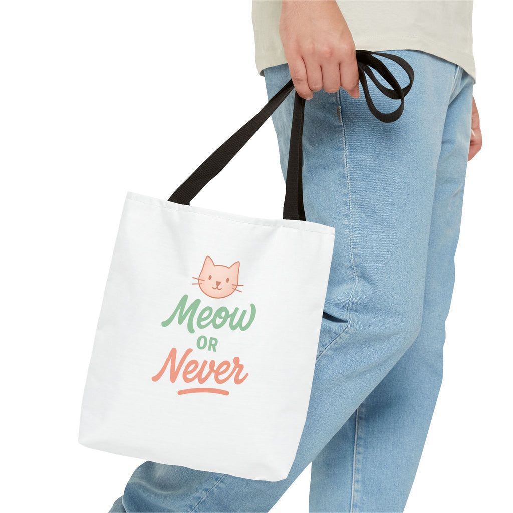 Meow or Never Cat Lover Tote Bag