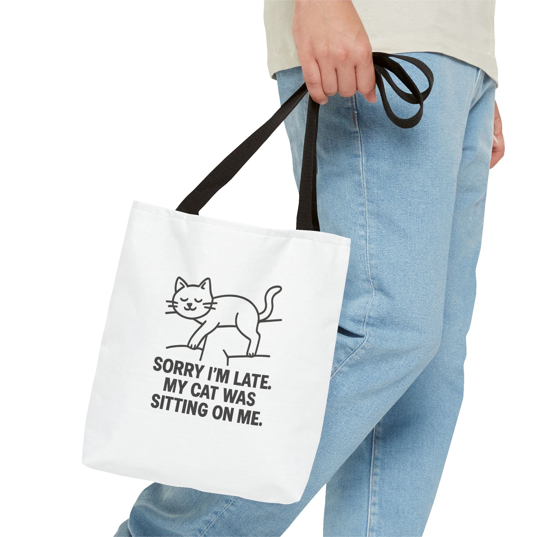 Cat Lover Tote Bag - Sorry I'm Late