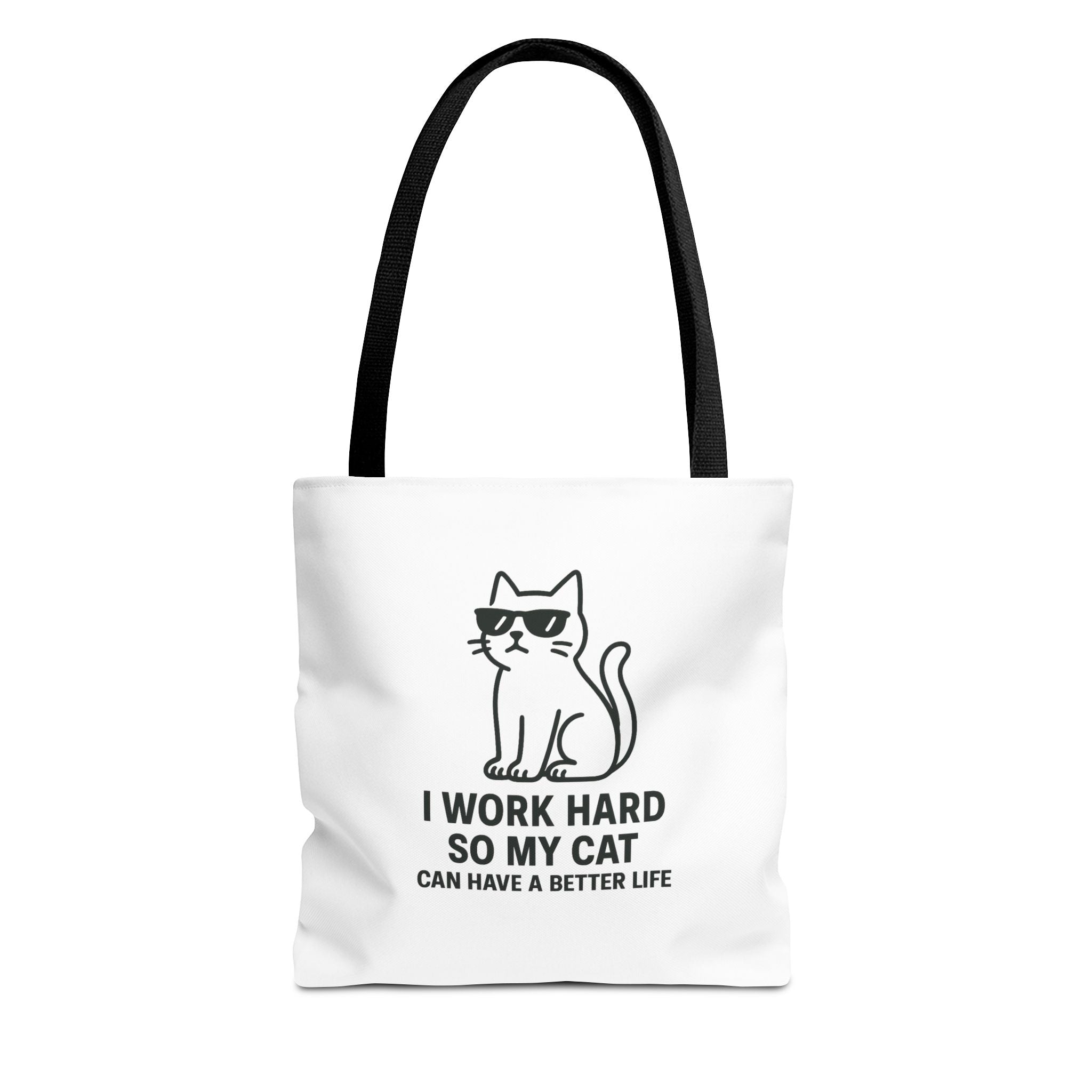 Cat Lover "I Work Hard" Tote Bag