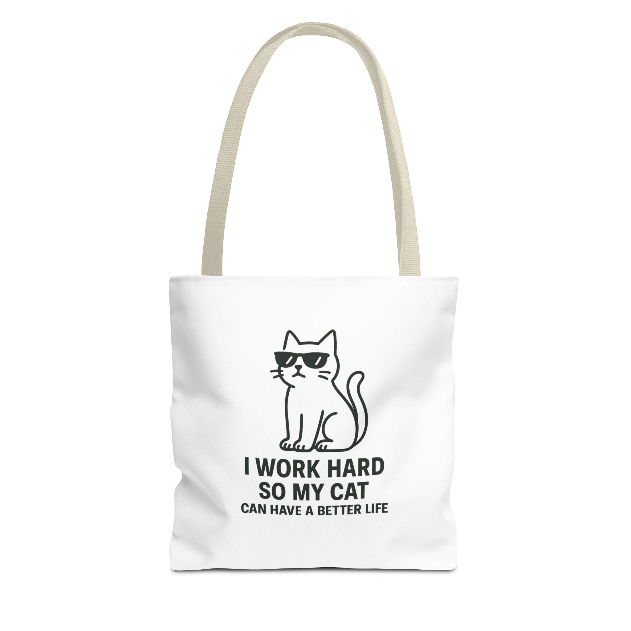 Cat Lover "I Work Hard" Tote Bag