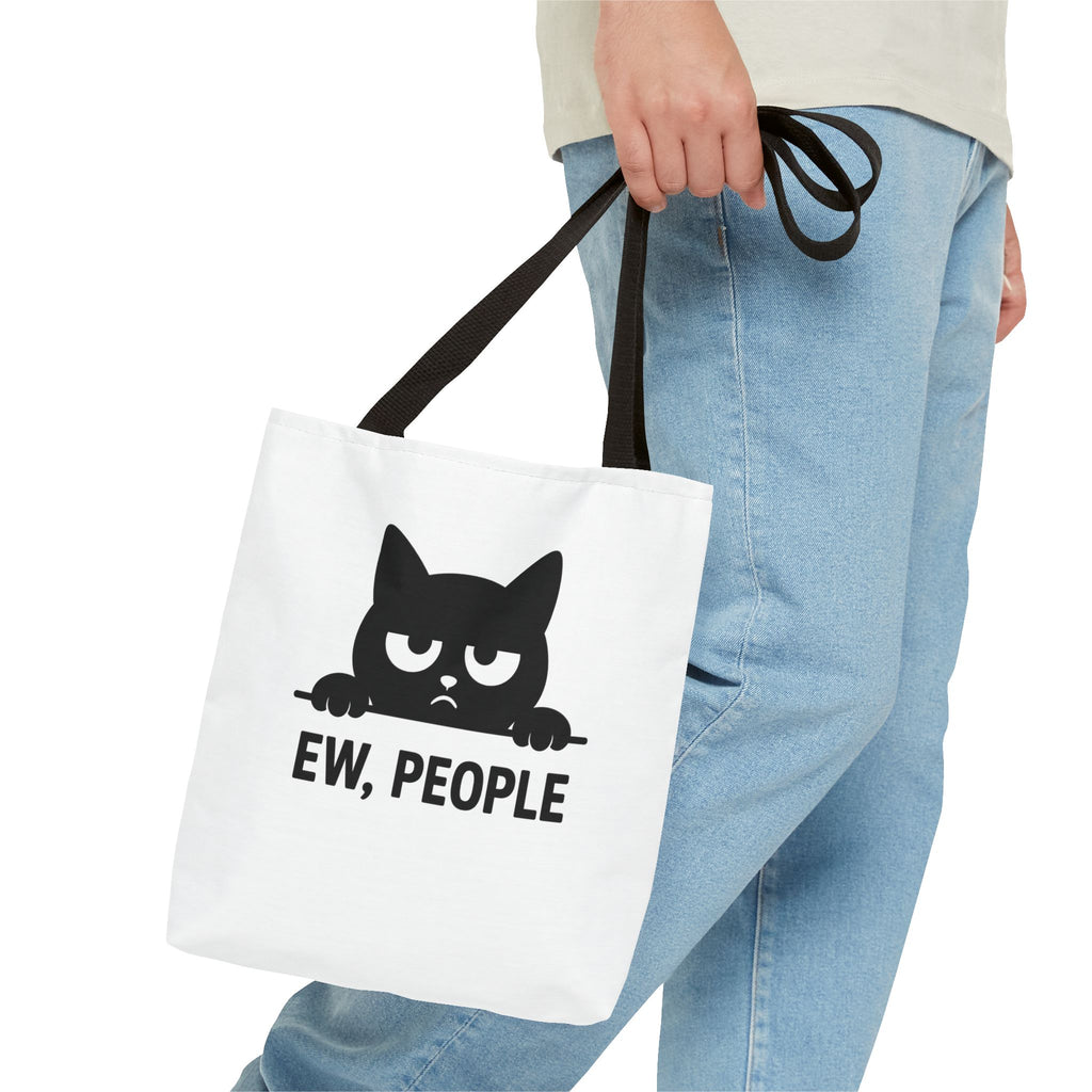 Funny Cat Tote Bag - Ew, People