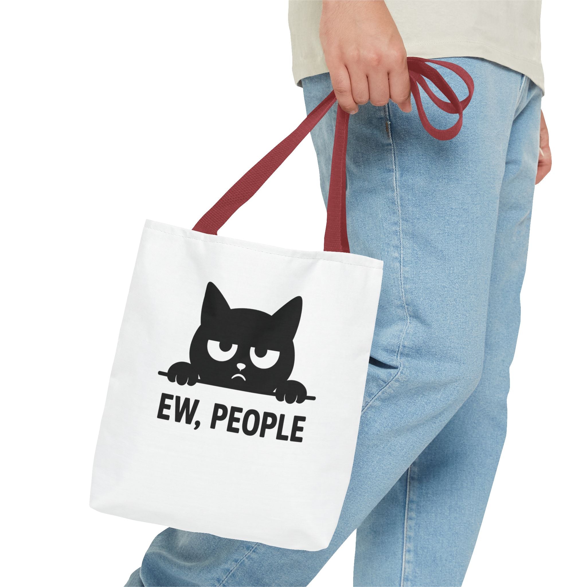 Funny Cat Tote Bag - Ew, People