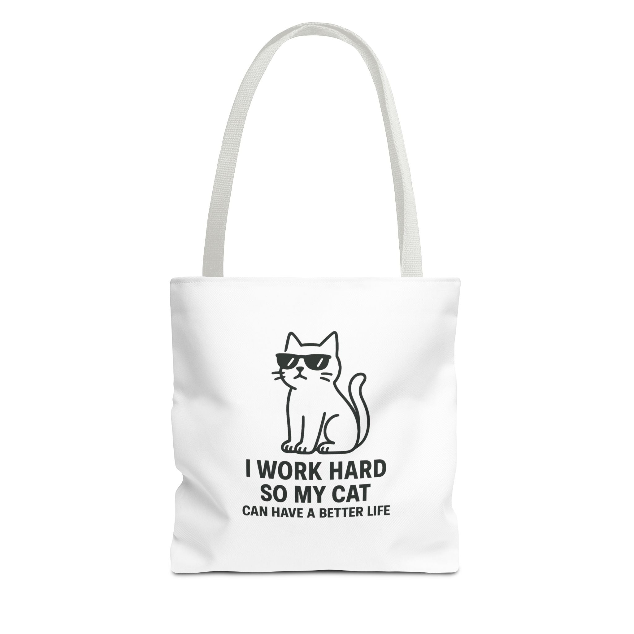 Cat Lover "I Work Hard" Tote Bag