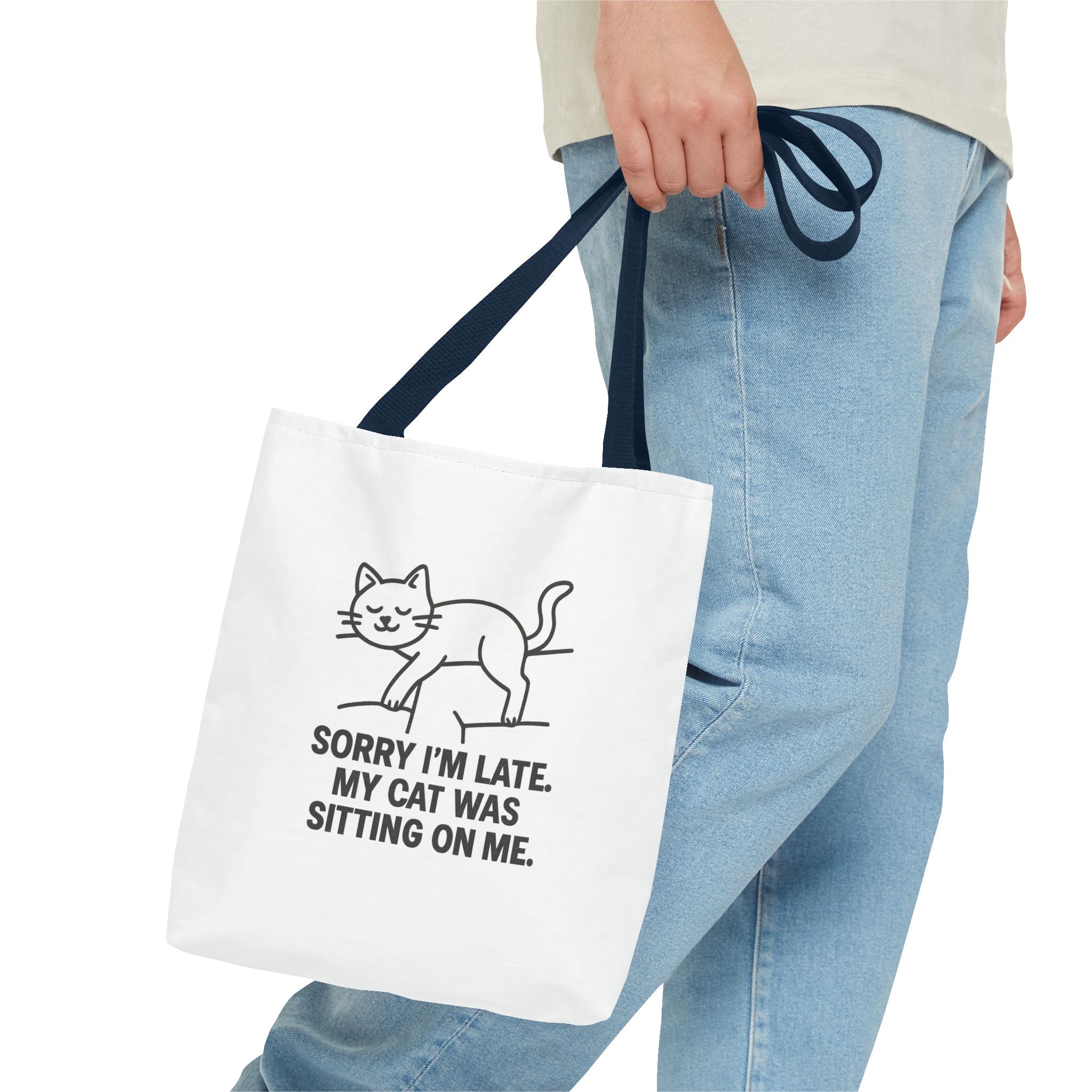 Cat Lover Tote Bag - Sorry I'm Late