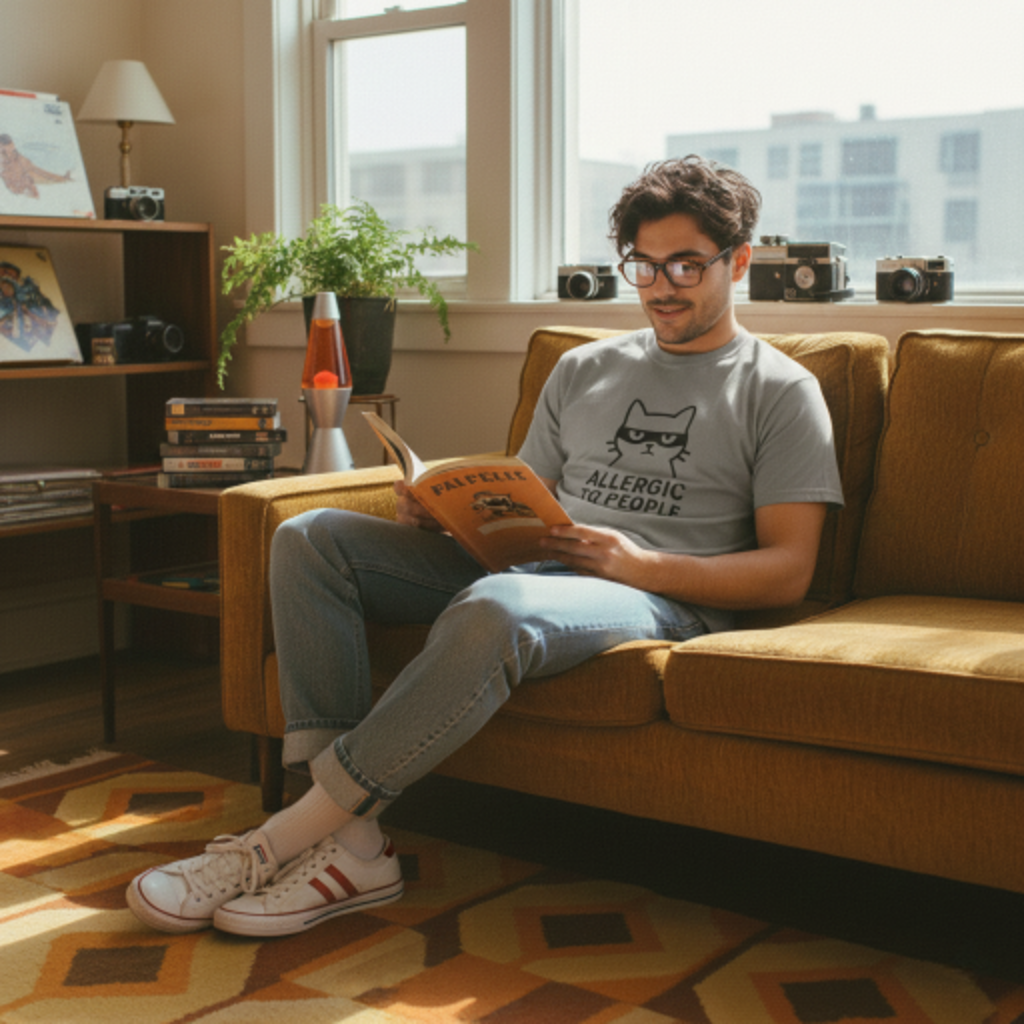 Allergic to People Cat T-Shirt