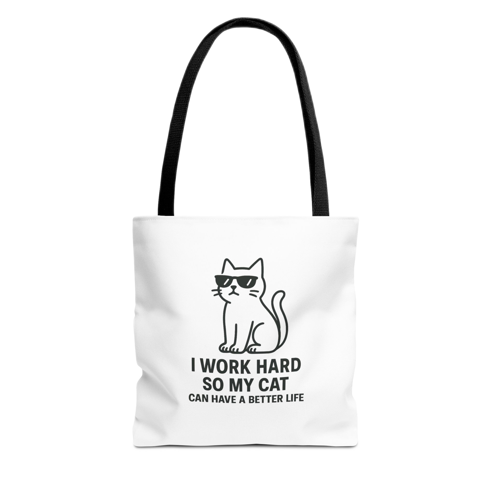 Cat Lover "I Work Hard" Tote Bag