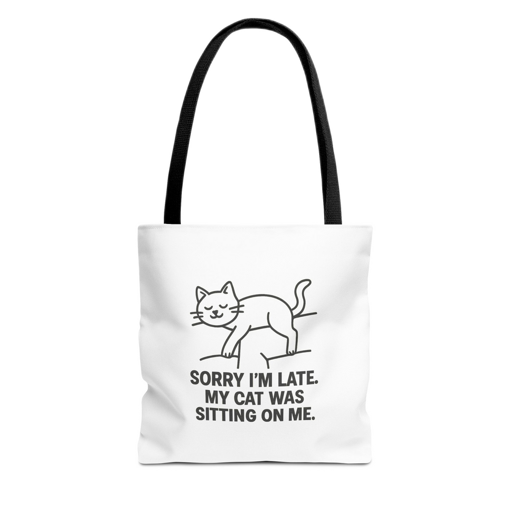 Cat Lover Tote Bag - Sorry I'm Late