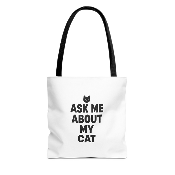 Cat Lover's Tote Bag – 'Ask Me About My Cat'