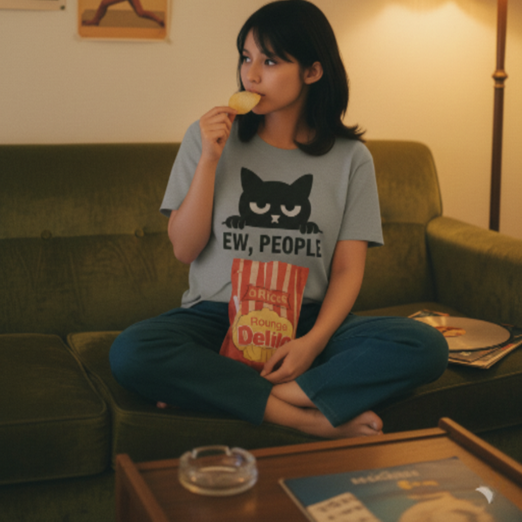 Funny Cat Graphic "Ew People" T-shirt