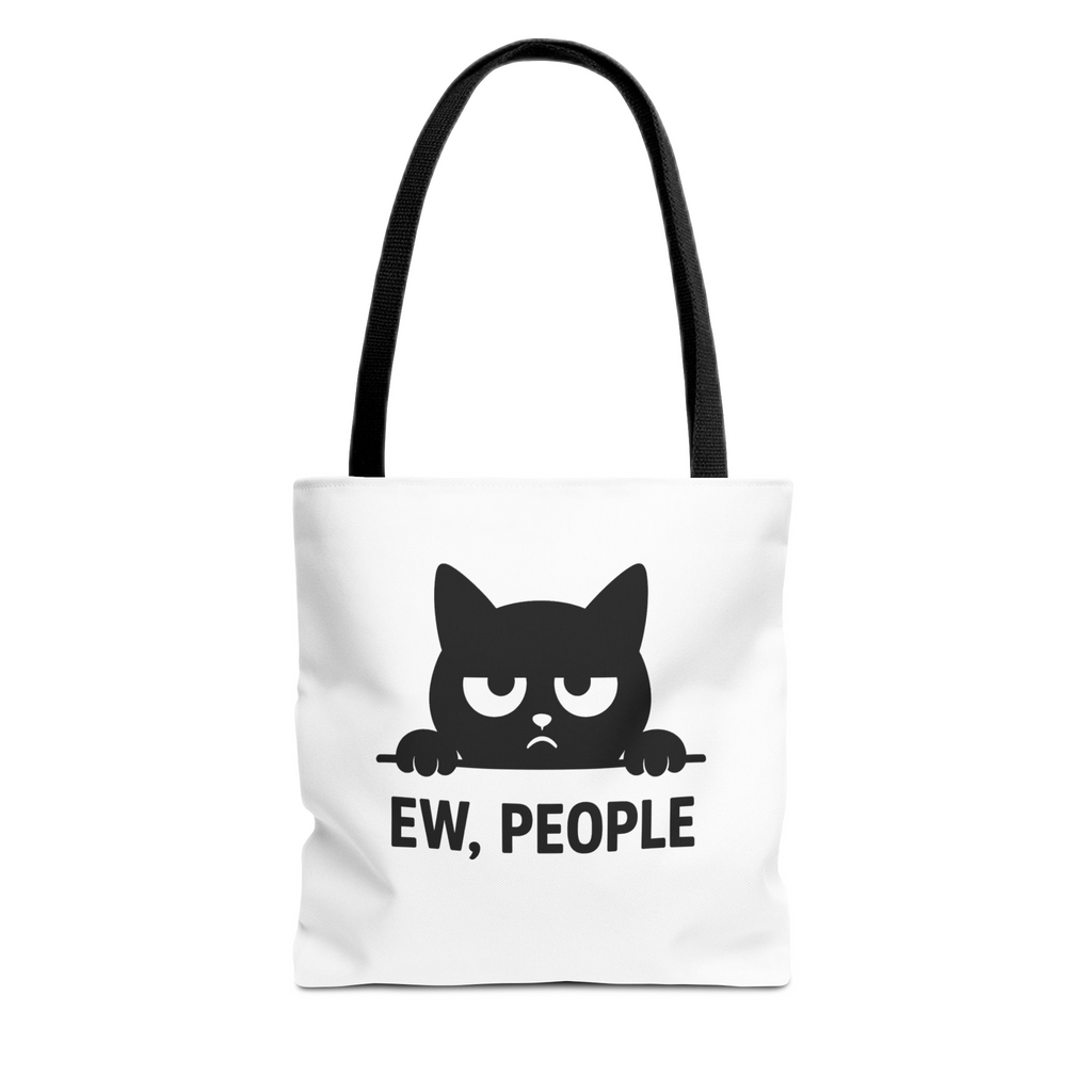 Funny Cat Tote Bag - Ew, People