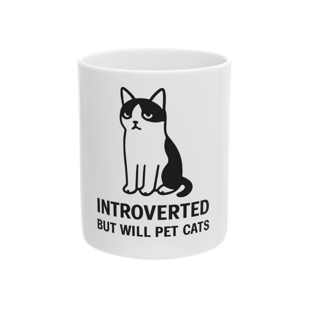 Cute Introverted Cat Mug