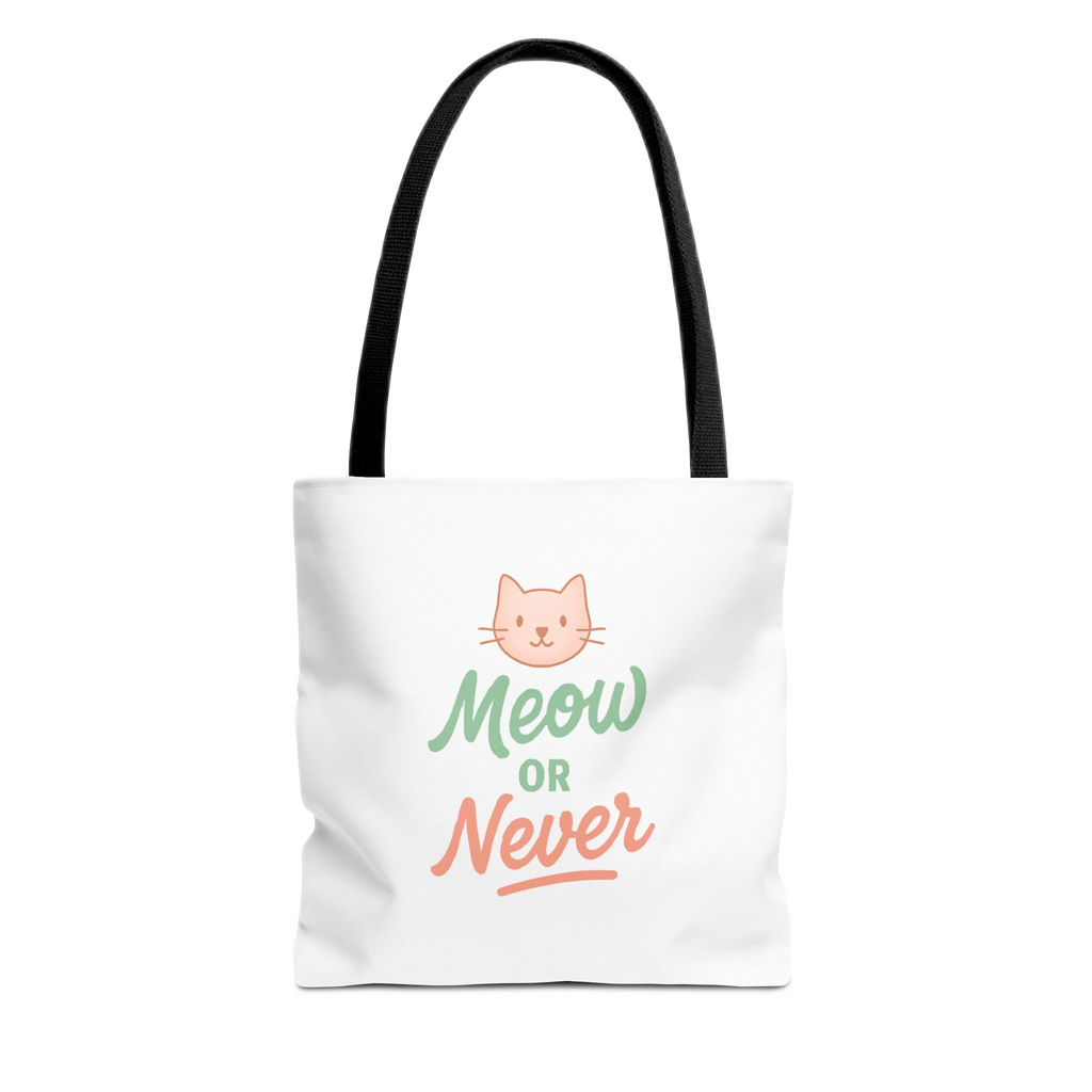 Meow or Never Cat Lover Tote Bag